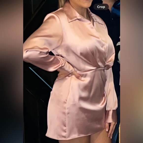 Pink Zara Satin Mini Dress - Picture 2 of 2